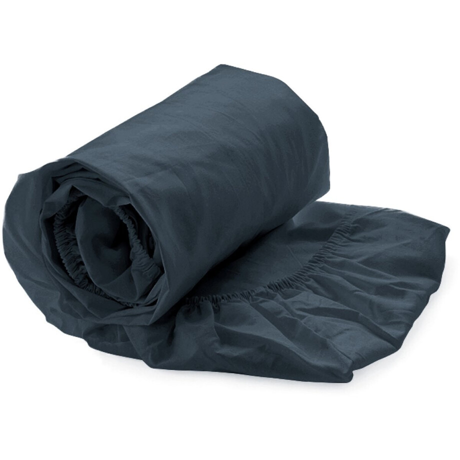 Heckettlane Hoeslaken Elementi - Onderlaken voor Tweepersoonsbed - 160x200 cm - 100% Katoen-Satijn - Blauw afbeelding 1
