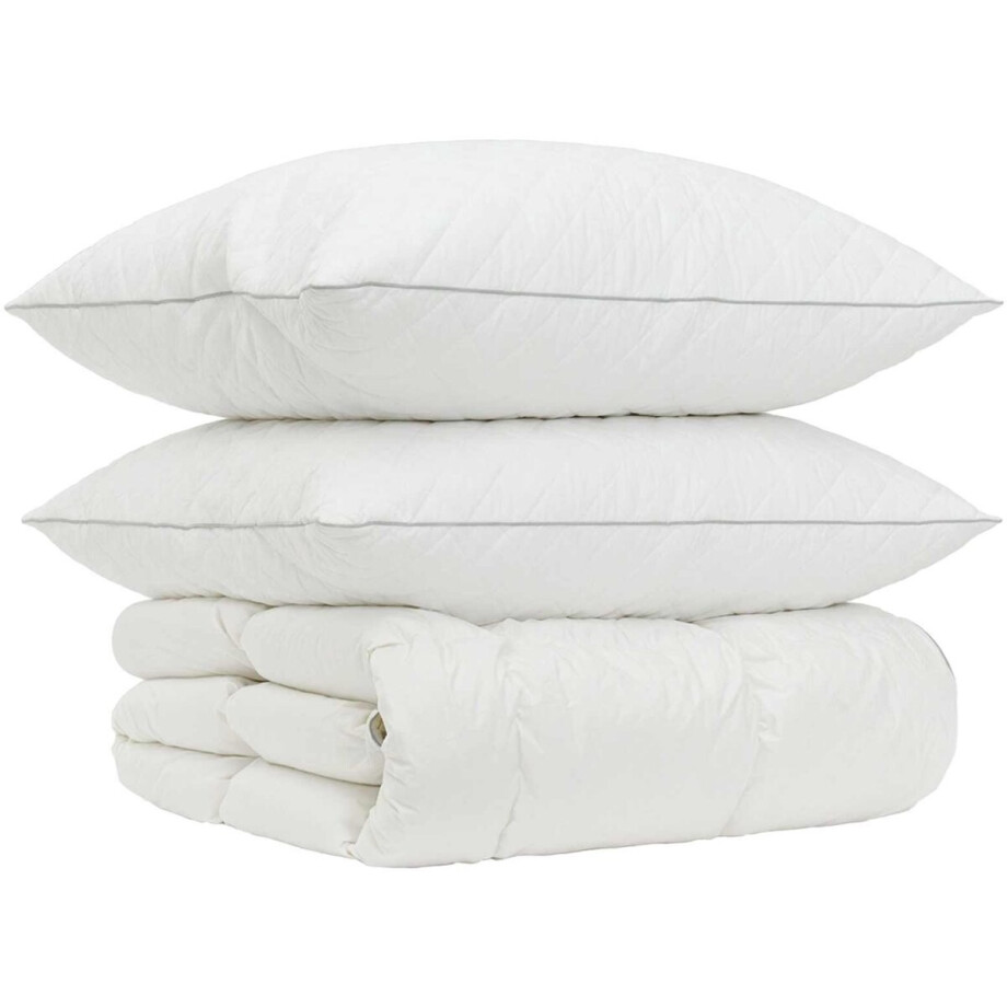 vidaXL - 90% - Ganzendons - Deken - Set - FULDA - 3 - pcs - 200 - x - 240 - cm - 210 - GSM - Wit afbeelding 