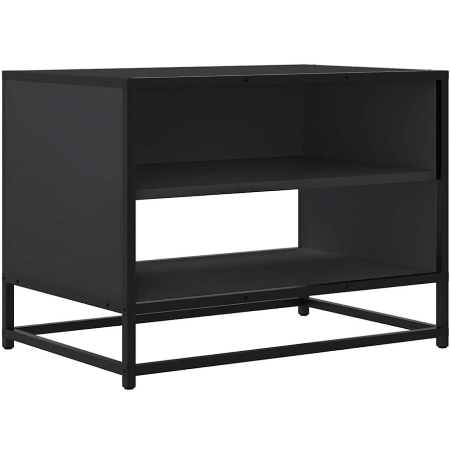 vidaXL - Tv-meubel - 61x40x46 - cm - bewerkt - hout - en - metaal - zwart afbeelding 1