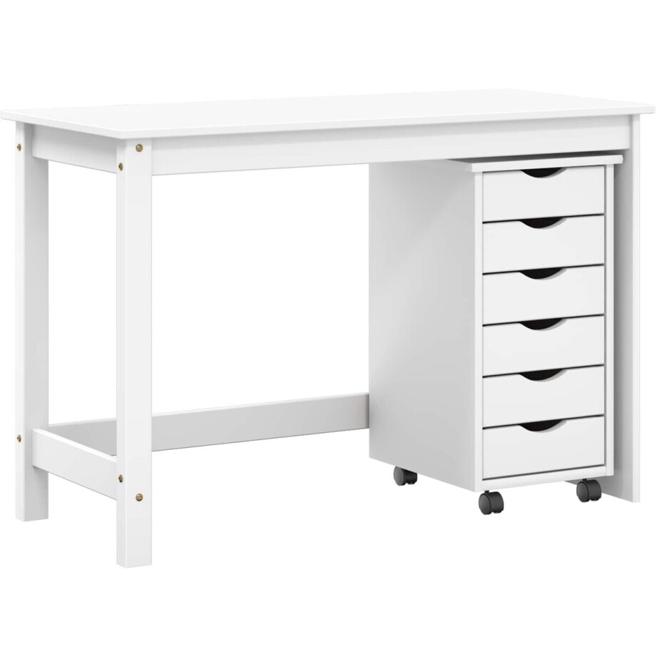 vidaXL - Bureau - en - rolkast - set - MOSS - 2 - pcs - Wit vidaXL - Bureau - en - rolkast - set - MOSS - 2 - pcs - Wit afbeelding 1