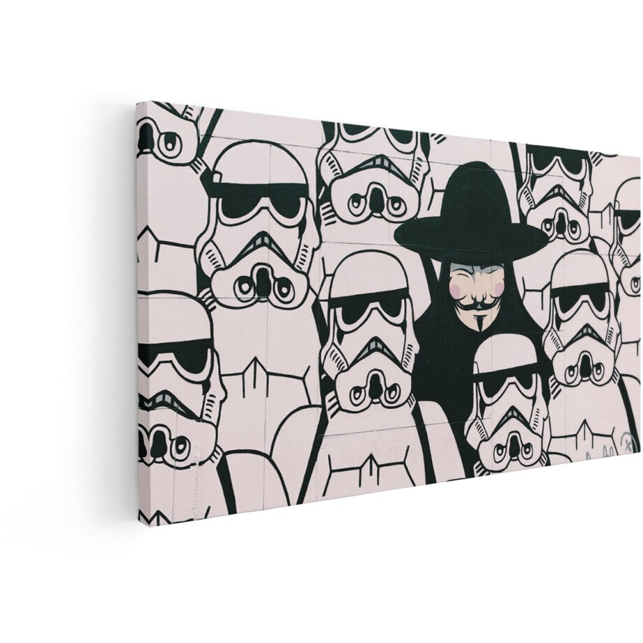 Artaza Canvas Schilderij Stormtroopers - 100x50 cm - Wanddecoratie Star Wars - Muurdecoratie Graffiti - Schilderijen Zwart Wit Artaza Canvas Schilderij Stormtroopers - 100x50 cm - Wanddecoratie Star Wars - Muurdecoratie Graffiti - Schilderijen Zwart Wit afbeelding 1