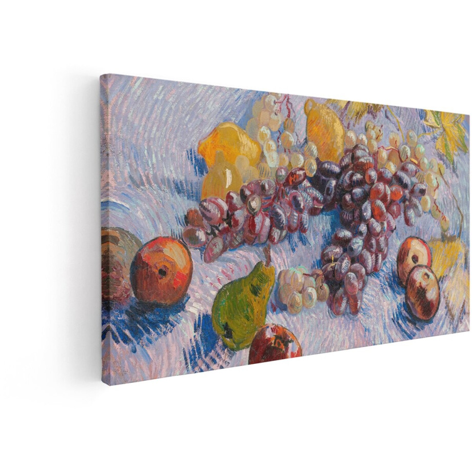 Artaza Canvas Schilderij Fruit Stilleven - 60x30 cm - Wanddecoratie Van Gogh - Muurdecoratie Citroen - Decoratie Woonkamer Klassiek afbeelding 1