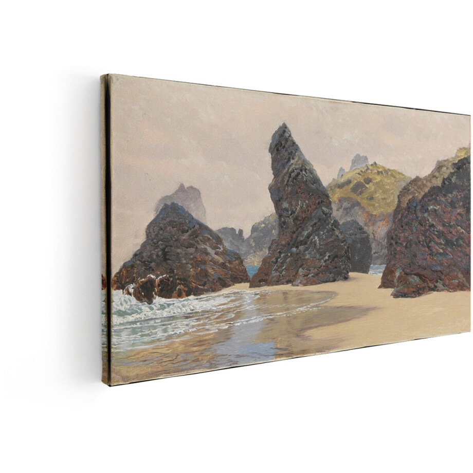 Artaza Canvas Schilderij Kustlijn - 100x50 cm - Wanddecoratie Zee - Muurdecoratie Strand Landschap - Decoratie Rotsen Natuur Artaza Canvas Schilderij Kustlijn - 100x50 cm - Wanddecoratie Zee - Muurdecoratie Strand Landschap - Decoratie Rotsen Natuur afbeelding 1