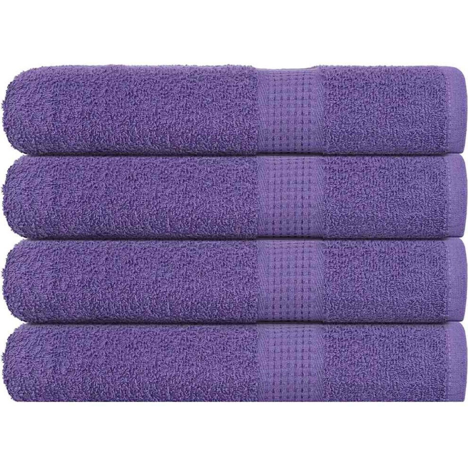 vidaXL - Saunahanddoeken - FROGN - 4 - st - 80x200 - cm - 360 - g/m² - paars afbeelding 1