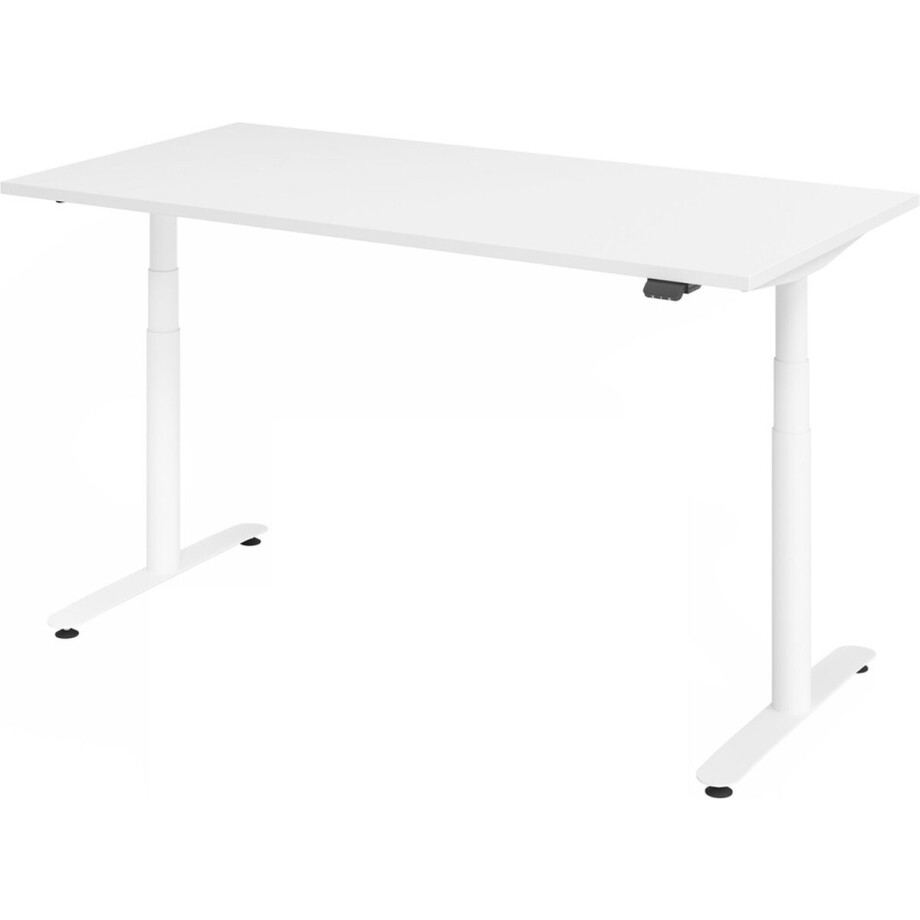 Bureau XDLR elektrisch in hoogte verstelbaar 160 x 80 Wit - Grafiet afbeelding 1