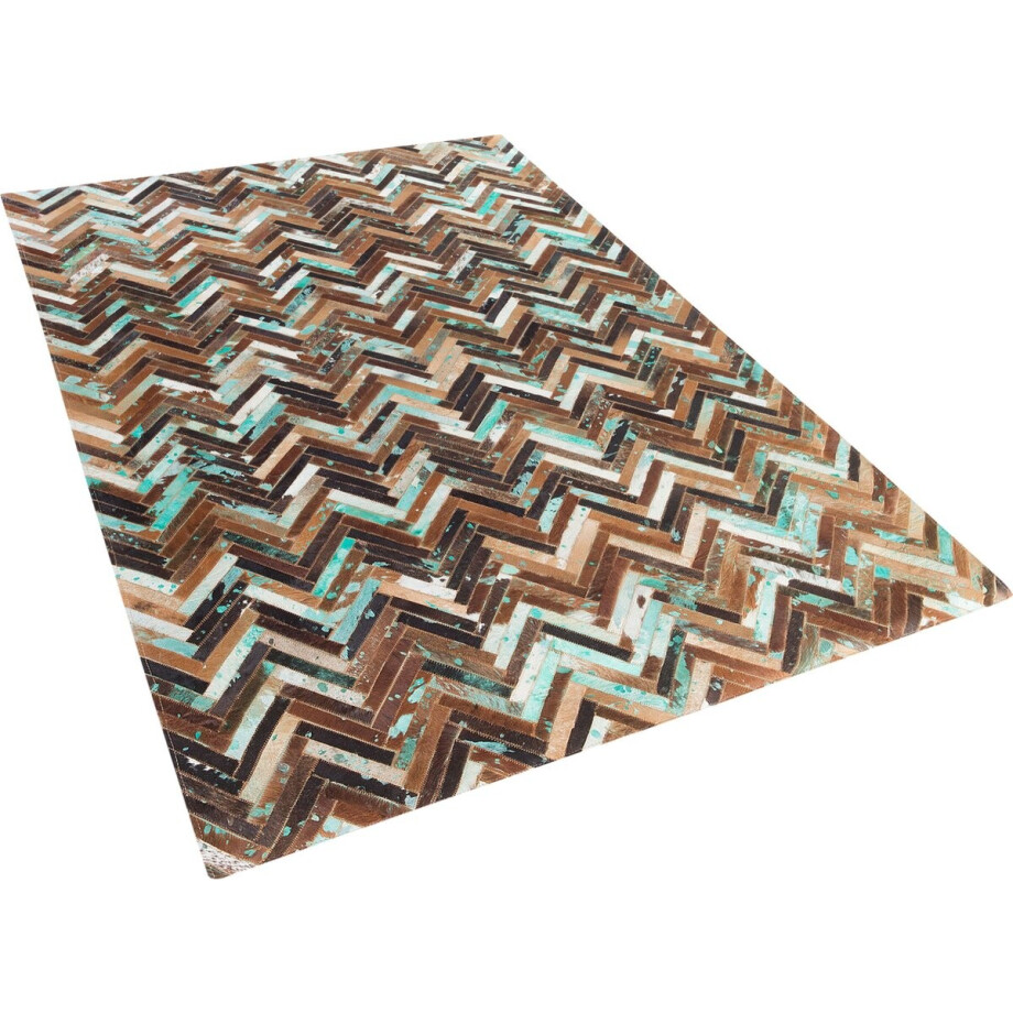 BELIANI AMASYA - Laagpolig vloerkleed - Bruin - 140 x 200 cm - Koeienhuid BELIANI AMASYA - Laagpolig vloerkleed - Bruin - 140 x 200 cm - Koeienhuid afbeelding 1