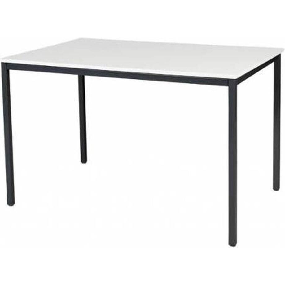 Bureautafel - Domino Basic 120x80 grijs - zwart frame afbeelding 1