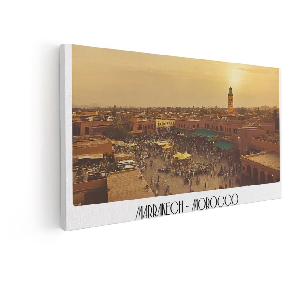Artaza Canvas Schilderij Marrakech Marokko - 100x50 cm - Wanddecoratie Zonsondergang - Muurdecoratie Oosters - Decoratie Skyline Stad Artaza Canvas Schilderij Marrakech Marokko - 100x50 cm - Wanddecoratie Zonsondergang - Muurdecoratie Oosters - Decoratie Skyline Stad afbeelding 1