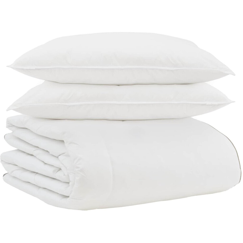 vidaXL - Winter - Duvet - met - kussen - 3 - pcs - Wit - Donsveer afbeelding 1