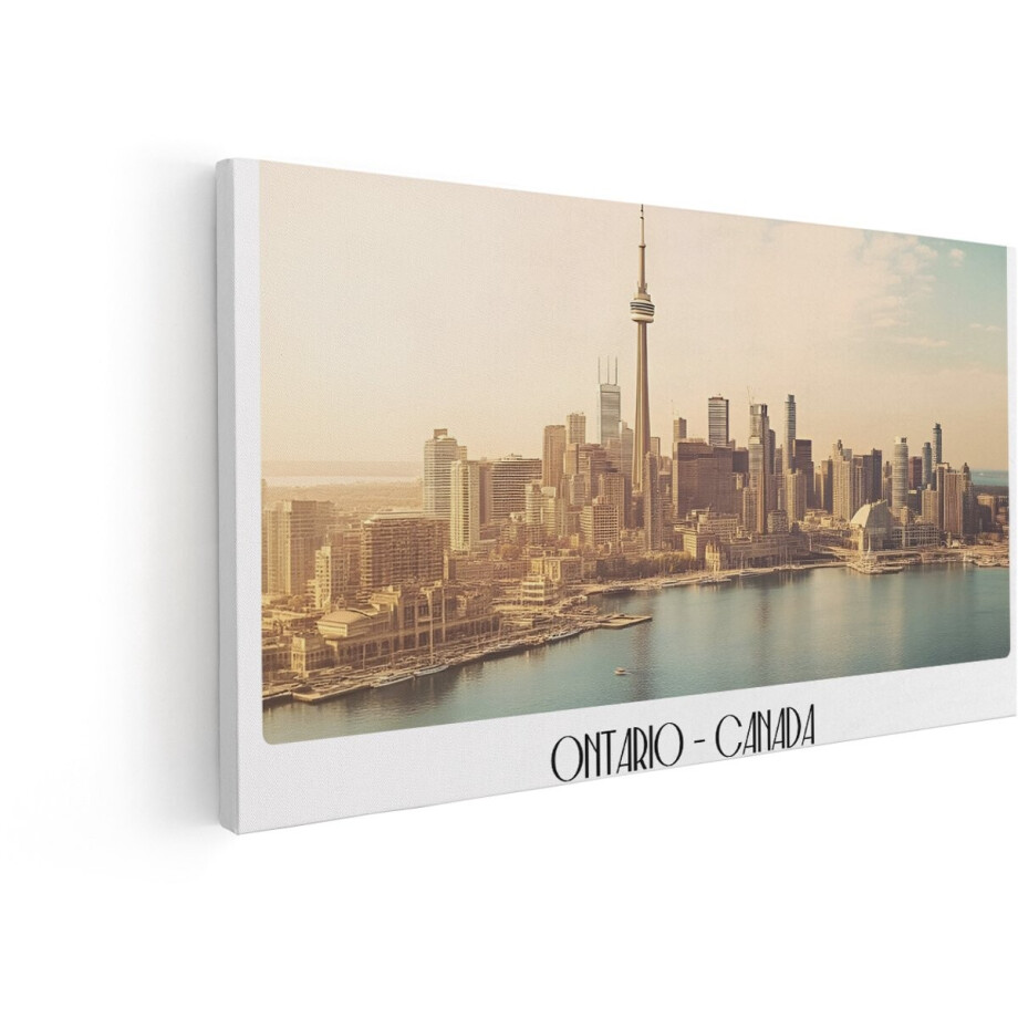 Artaza Canvas Schilderij Iconische Skyline van Toronto met de Cn Tower en het Ontario meer bij Zonsondergang - 80x40 cm - Wanddecoratie Woonkamer - Schilderijen - Muurdecoratie Artaza Canvas Schilderij Iconische Skyline van Toronto met de Cn Tower en het Ontario meer bij Zonsondergang - 80x40 cm - Wanddecoratie Woonkamer - Schilderijen - Muurdecoratie afbeelding 1