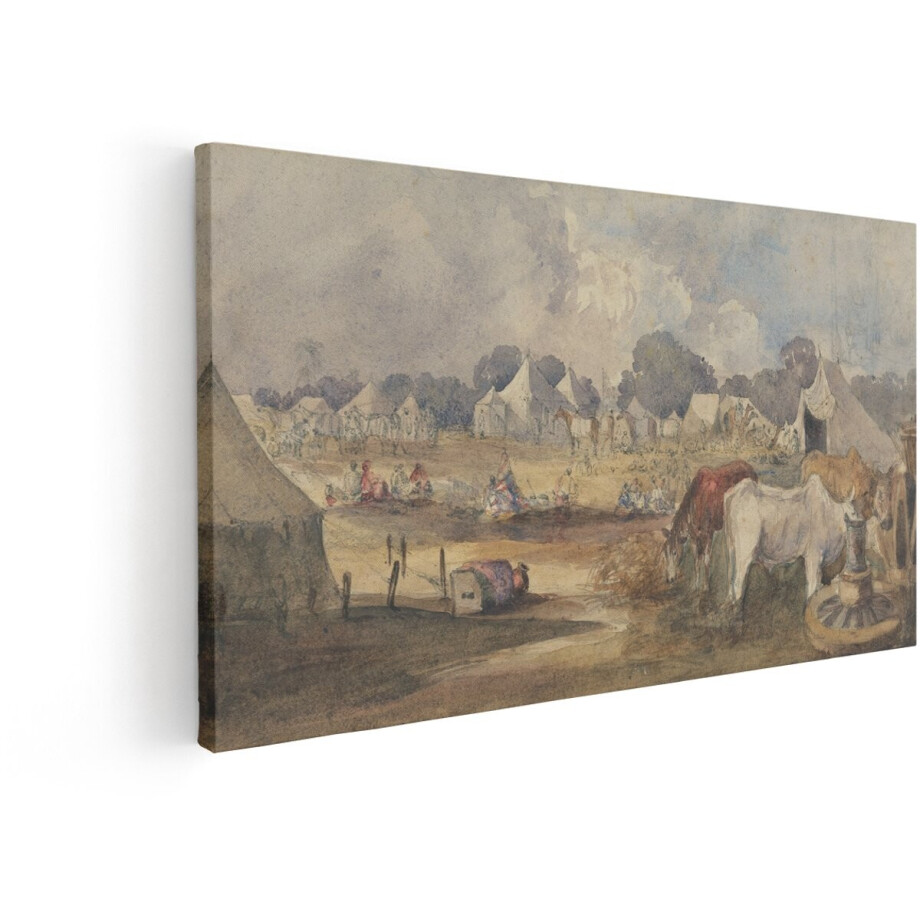 Artaza Canvas Schilderij Natuur - 60x30 cm - Wanddecoratie Historisch Tentenkamp - Muurdecoratie Klassiek Landschap - Schilderijen Op Canvas Artaza Canvas Schilderij Natuur - 60x30 cm - Wanddecoratie Historisch Tentenkamp - Muurdecoratie Klassiek Landschap - Schilderijen Op Canvas afbeelding 1