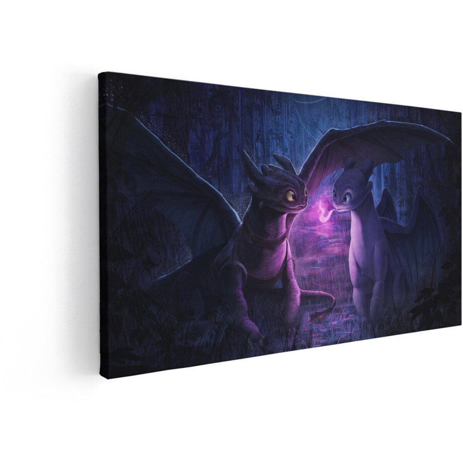 Artaza Canvas Schilderij Draken - 100x50 cm - Wanddecoratie How To Train Your Dragon - Muurdecoratie Toothless - Kinderkamer Decoratie Artaza Canvas Schilderij Draken - 100x50 cm - Wanddecoratie How To Train Your Dragon - Muurdecoratie Toothless - Kinderkamer Decoratie afbeelding 1