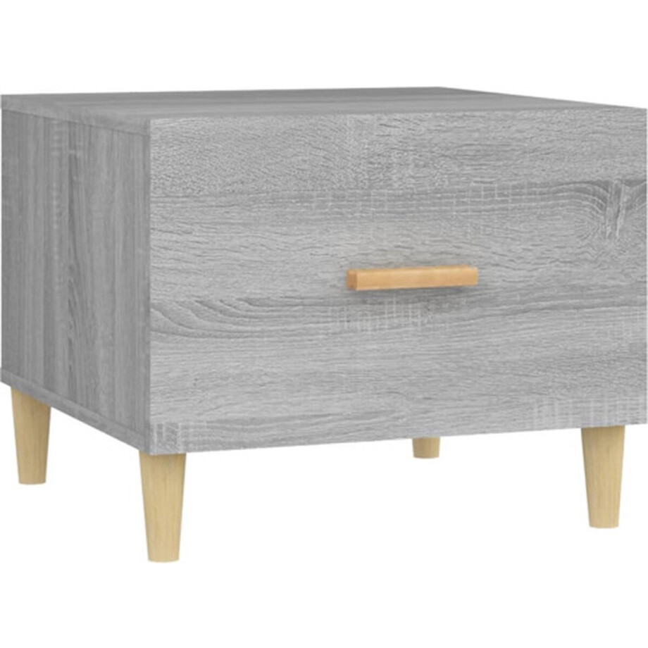 vidaXL - Salontafel - 50x50x40 - cm - bewerkt - hout - grijs - sonoma - eikenkleurig afbeelding 1