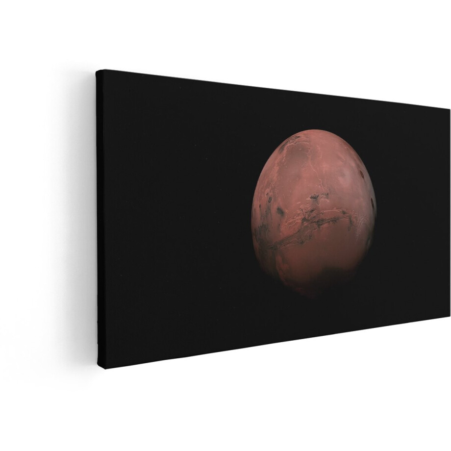 Artaza Canvas Schilderij Rode Planeet - 60x30 cm - Wanddecoratie Ruimte Heelal - Muurdecoratie Mars - Kamer Accessoires Slaapkamer afbeelding 1