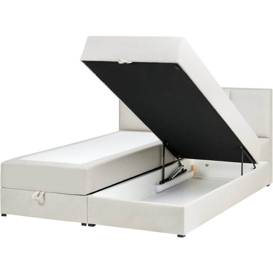 BELIANI BARONET - Boxspringbed - Off-white - 160 x 200 cm - Stof afbeelding 1