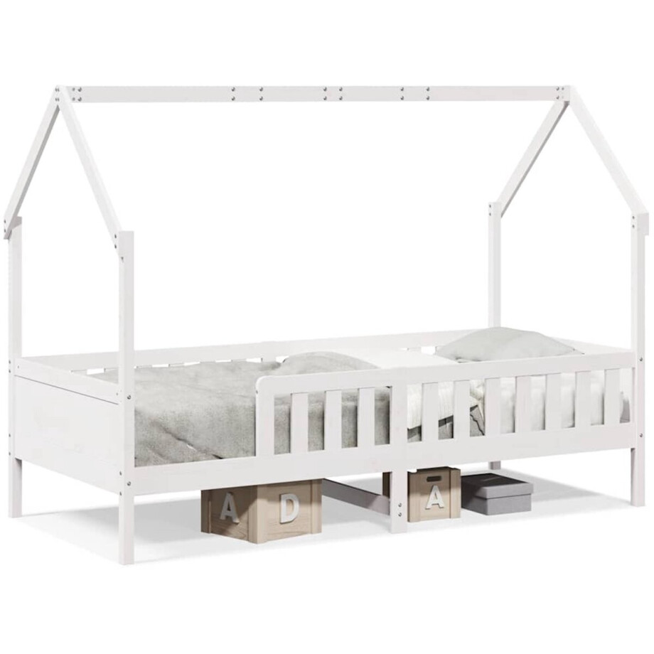 vidaXL - Bedhuis - wit - massief - grenenhout - 90x200 - cm afbeelding 1