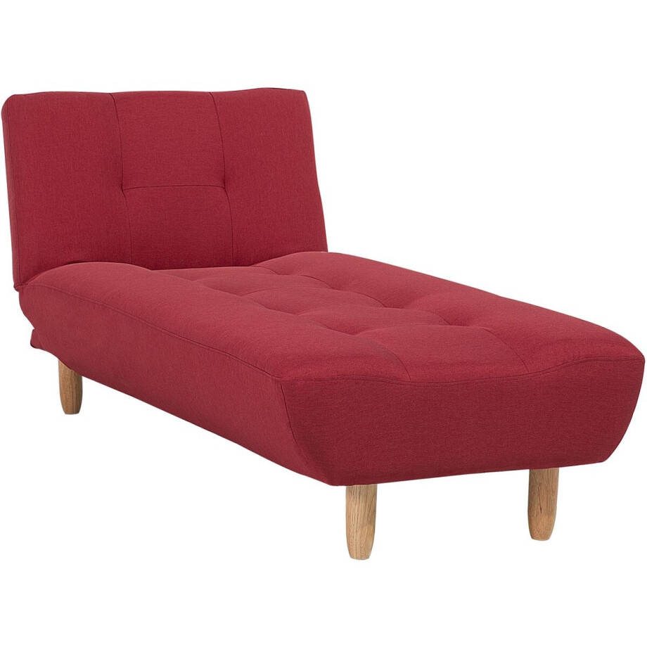 BELIANI ALSTEN - Chaise longue - Rood - Symmetrisch - Polyester afbeelding 1