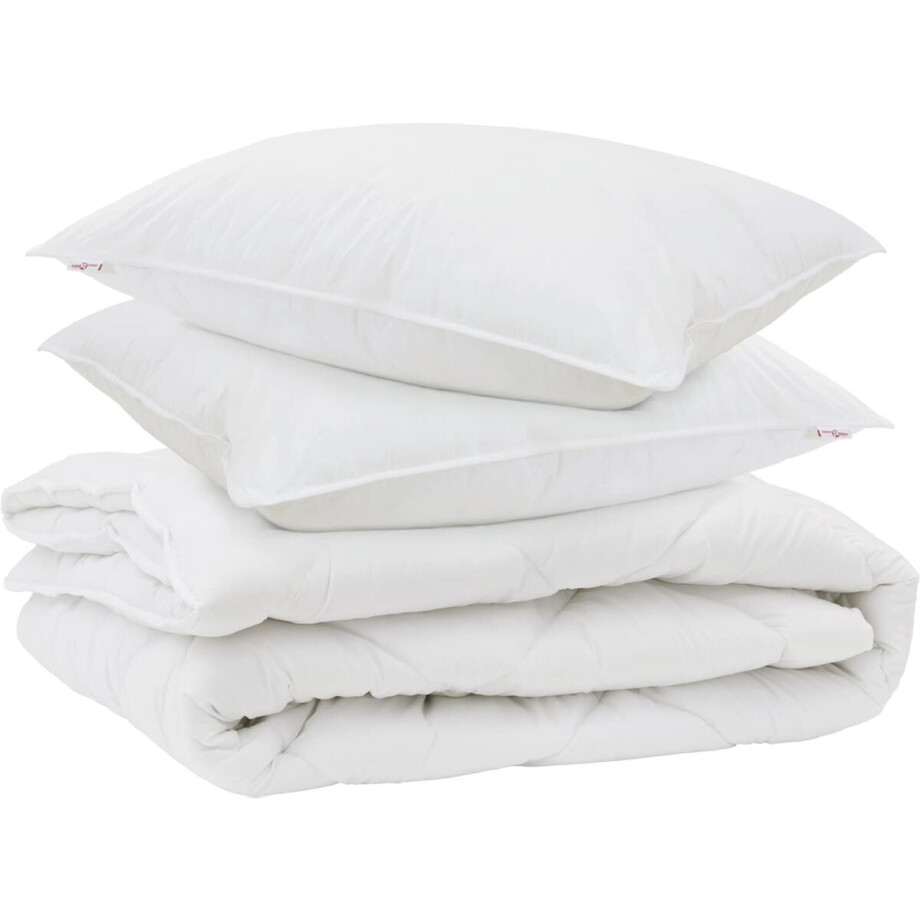 vidaXL - Duvet - voor - Alle - Seizoenen - met - kussen - 3 - st - Wit - Microvezel afbeelding 1
