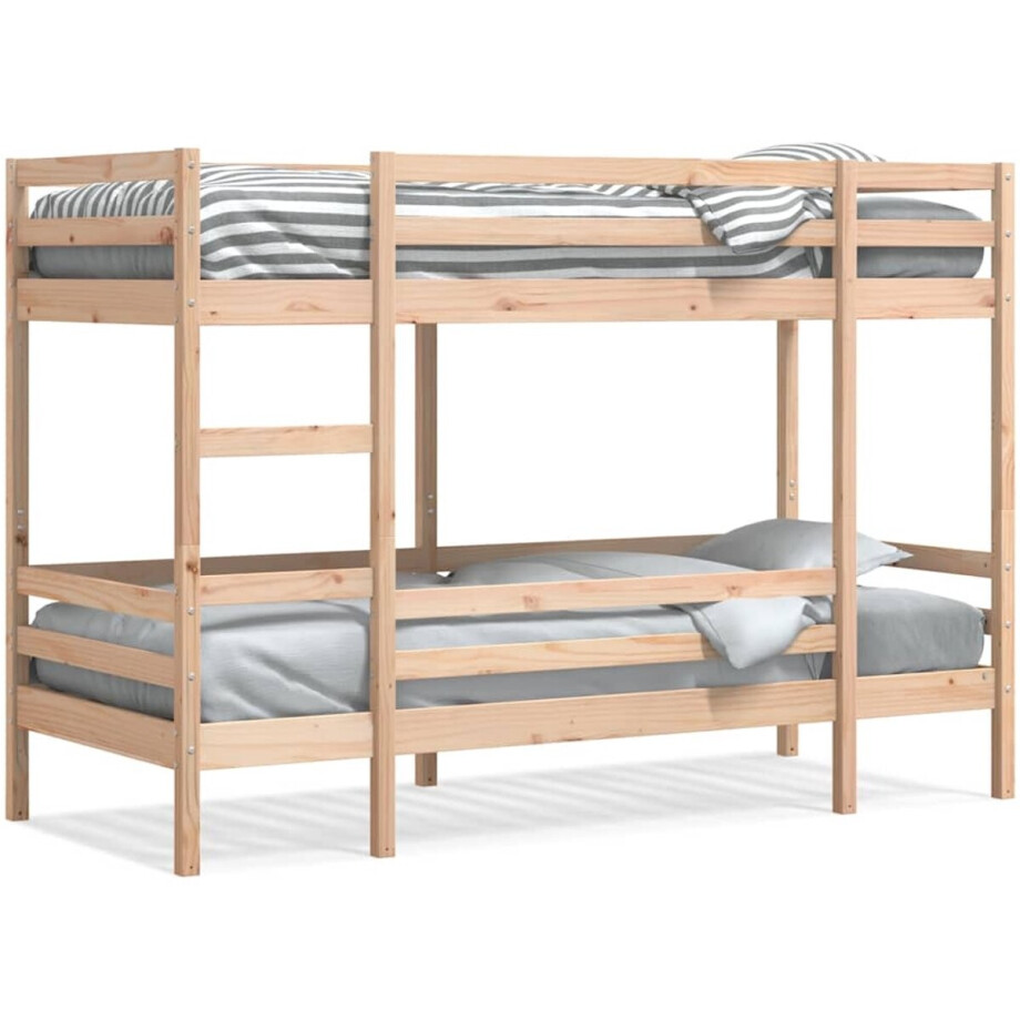 vidaXL - Stapelbedframe - zonder - matras - massief - grenenhout - 90x200 - cm afbeelding 1