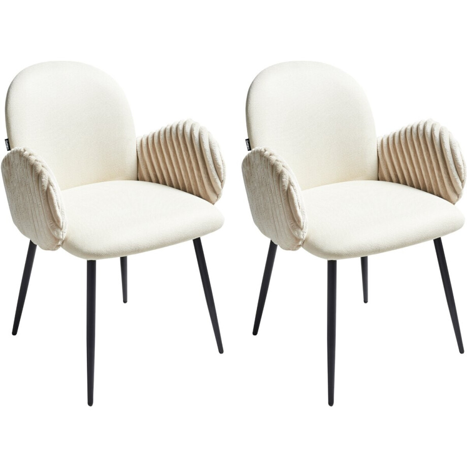 BELIANI AMITY - Eetkamerstoel set van 2 - Lichtbeige - Polyester afbeelding 1