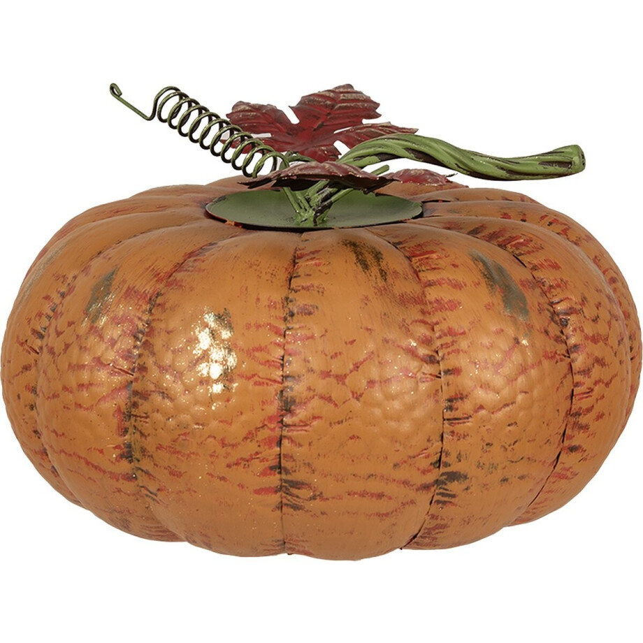 Clayre & Eef Decoratie Pompoen Ø 31x20 cm Oranje Metaal Herfst decoratie afbeelding 1