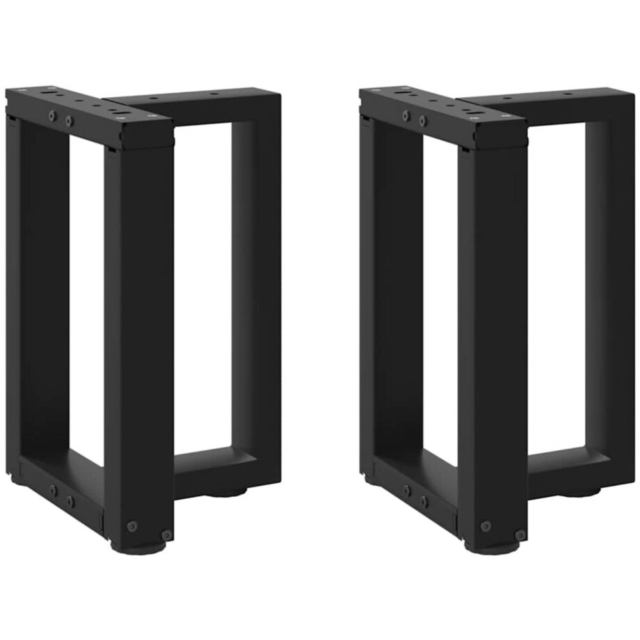 vidaXL - Salontafelpoten - 2 - st - T-vormig - 28x25x(42-43) - cm - staal - zwart afbeelding 1
