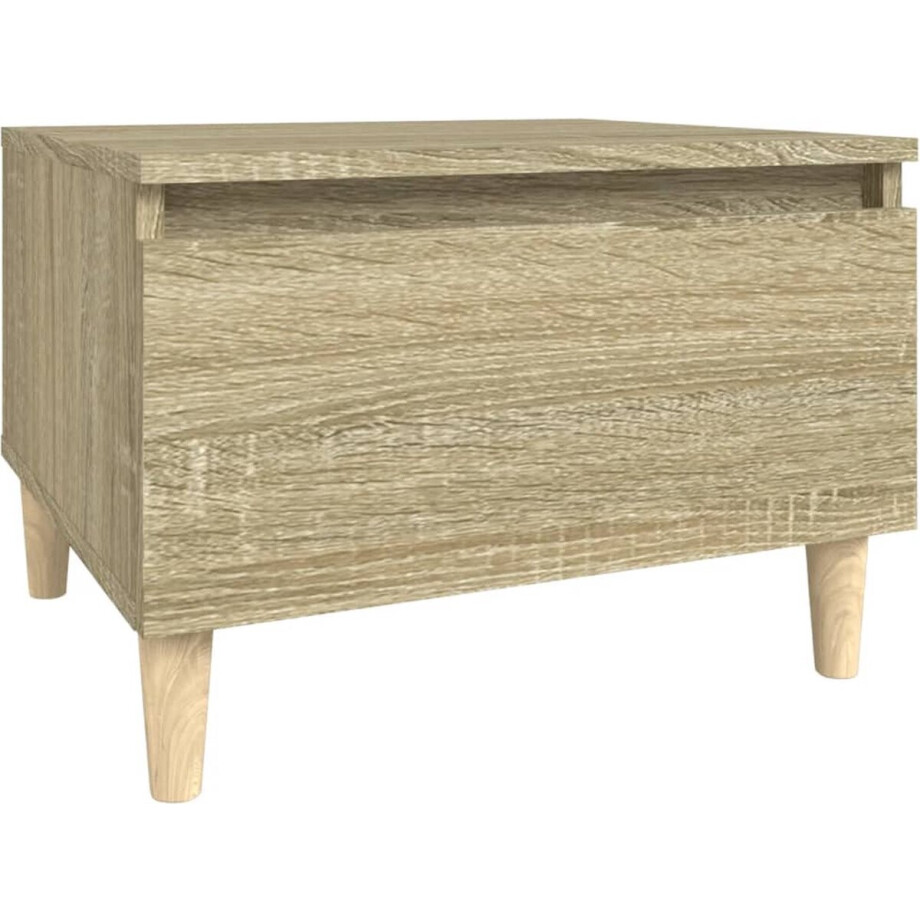 vidaXL - Bijzettafel - 50x46x35 - cm - bewerkt - hout - sonoma - eikenkleurig vidaXL - Bijzettafel - 50x46x35 - cm - bewerkt - hout - sonoma - eikenkleurig afbeelding 1