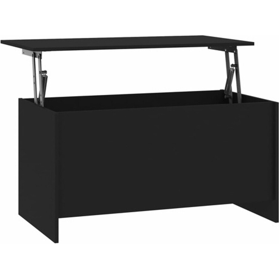 vidaXL - Salontafel - 102x55,5x52,5 - cm - bewerkt - hout - zwart afbeelding 1