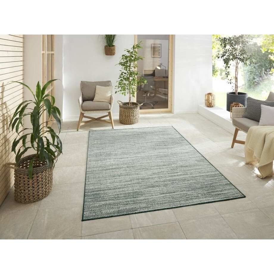 Flycarpets Elle Decoration - Binnen & Buitenkleed - Omkeerbaar - Gemini - Gemeleerd - Groen - 80x250 cm afbeelding 1
