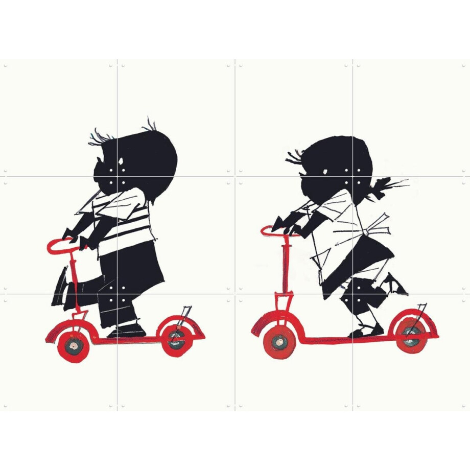 IXXI Step, Fiep Westendorp - 80 x 60 cm - Gratis ophangtool - Grote wanddecoratie en posters - Illustraties, Speels, Cartoonesk, Babykamer afbeelding 1