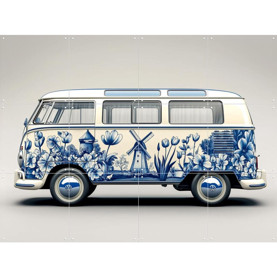 IXXI Delfts Blauwe VW Bus 3, Margriet Hulsker - 80 x 60 cm - Gratis ophangtool - Grote wanddecoratie en posters - Vintage, Illustraties, Studeerkamer IXXI Delfts Blauwe VW Bus 3, Margriet Hulsker - 80 x 60 cm - Gratis ophangtool - Grote wanddecoratie en posters - Vintage, Illustraties, Studeerkamer afbeelding 1