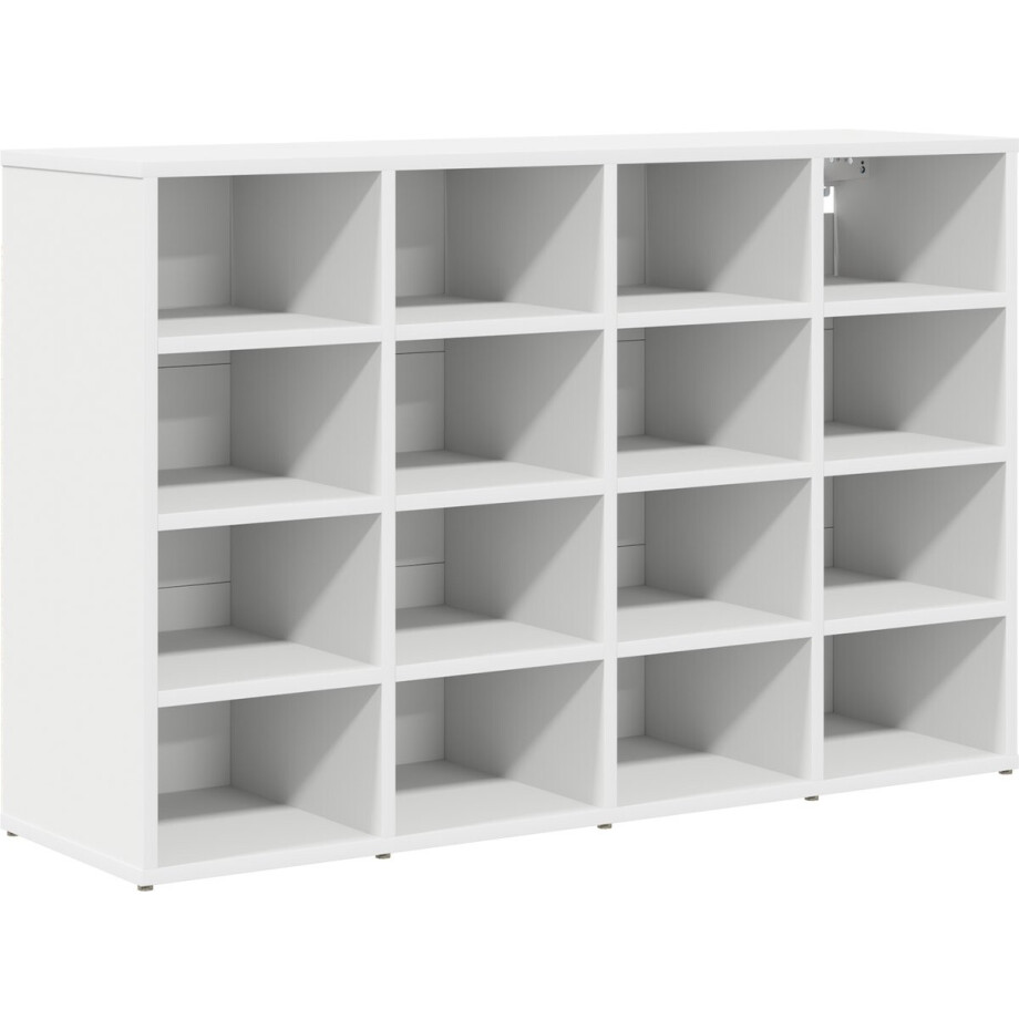 vidaXL - Schoenenkast - met - plank - Wit - 103 - x - 30 - x - 67 - cm - Bewerkt - hout afbeelding 1