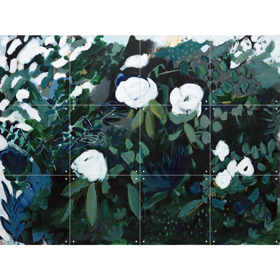 IXXI Black Floral, Green Barn Studio - 80 x 60 cm - Gratis ophangtool - Grote wanddecoratie en posters - Olieverf, Abstract, Woonkamer, Slaapkamer afbeelding 1