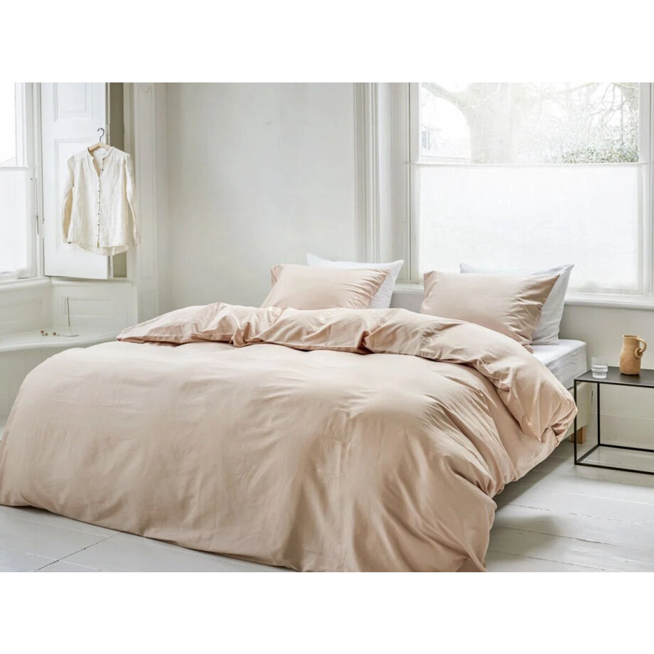 Yumeko dekbedovertrek katoensatijn dusty roze 200x200 + 2/60x70 - Bio, eco & fairtrade afbeelding 1