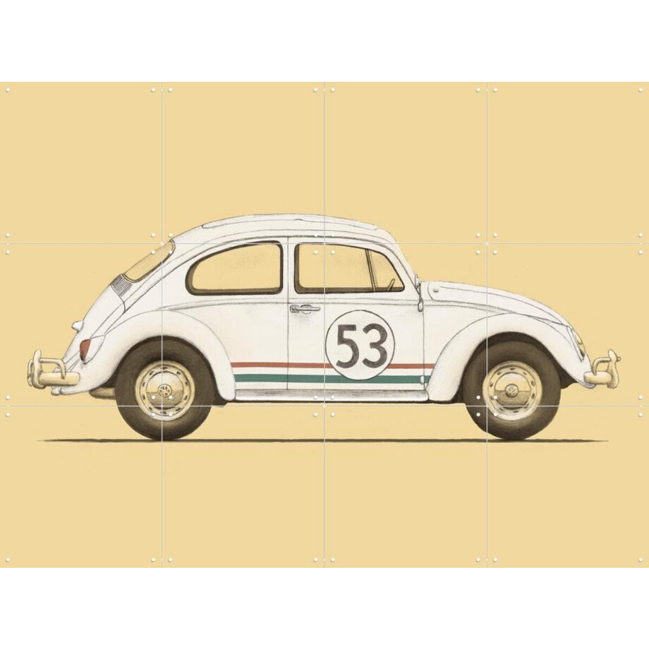 IXXI Beetle, Florent Bodart - 80 x 60 cm - Gratis ophangtool - Grote wanddecoratie en posters - Cartoonesk, Vintage, Illustraties, Speels, Mancave afbeelding 1