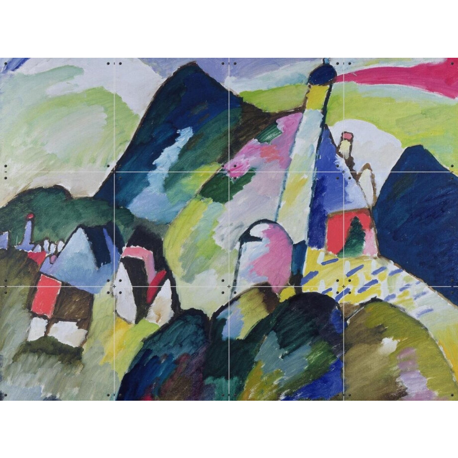 IXXI Murnau with Church II, Kandinsky & Bridgeman Images - 80 x 60 cm - Gratis ophangtool - Grote wanddecoratie en posters - Abstract, Klassiek afbeelding 1