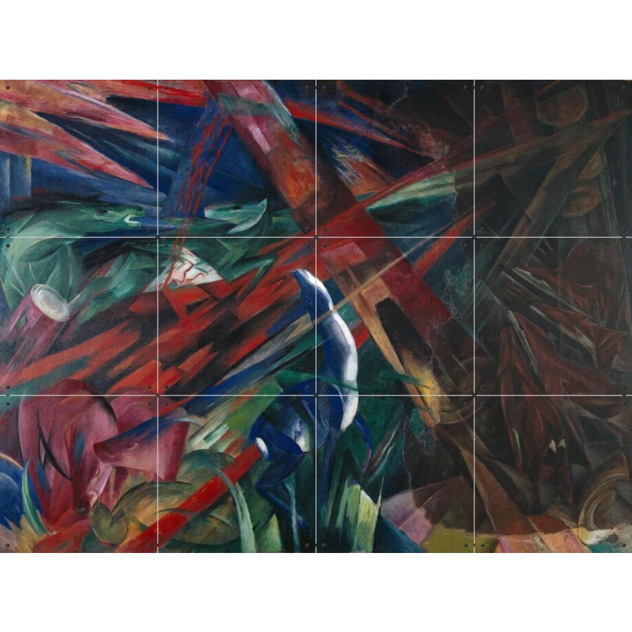 IXXI Animal Destinies 1913, Franz Marc & Bridgeman Images - 80 x 60 cm - Gratis ophangtool - Grote wanddecoratie en posters - Olieverf, Klassiek afbeelding 1
