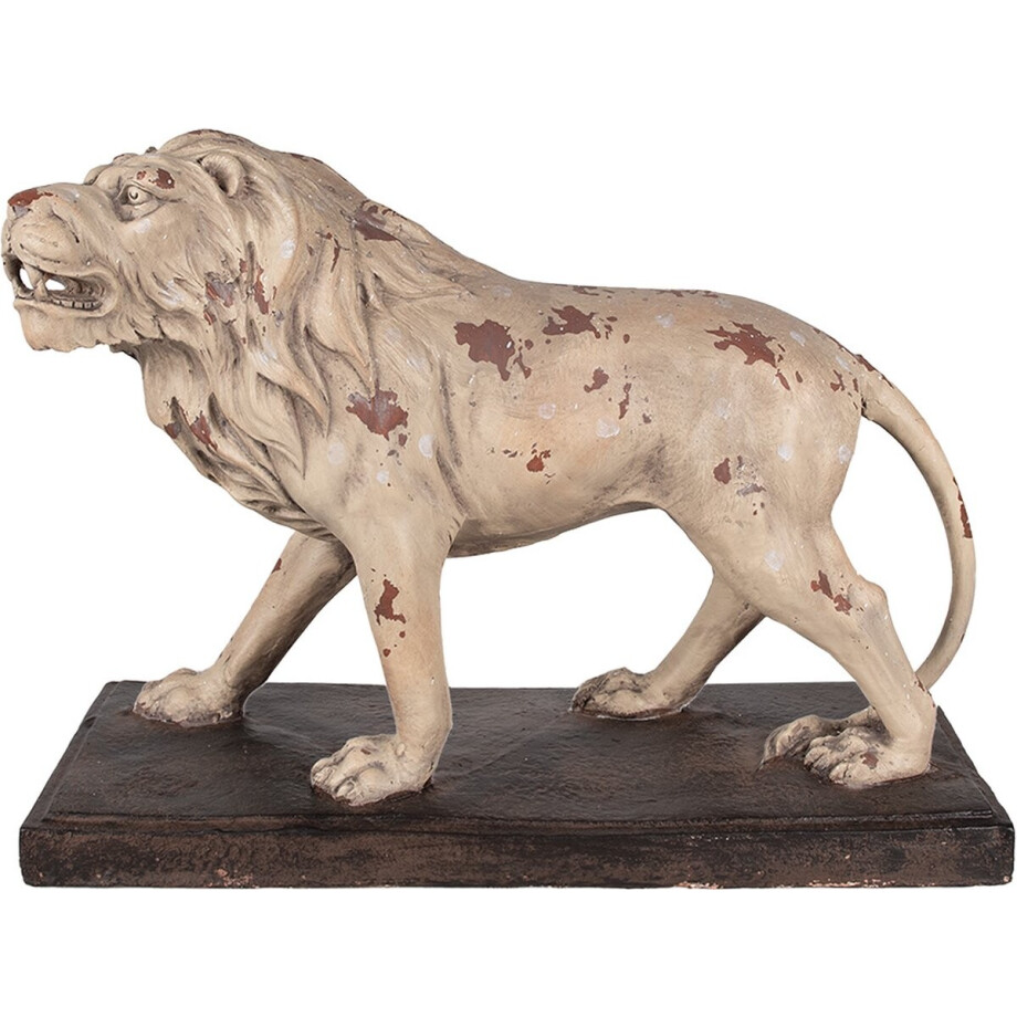 Clayre & Eef Decoratie Beeld Leeuw 55x23x40 cm Beige Bruin Magnesium (MGO) afbeelding 1