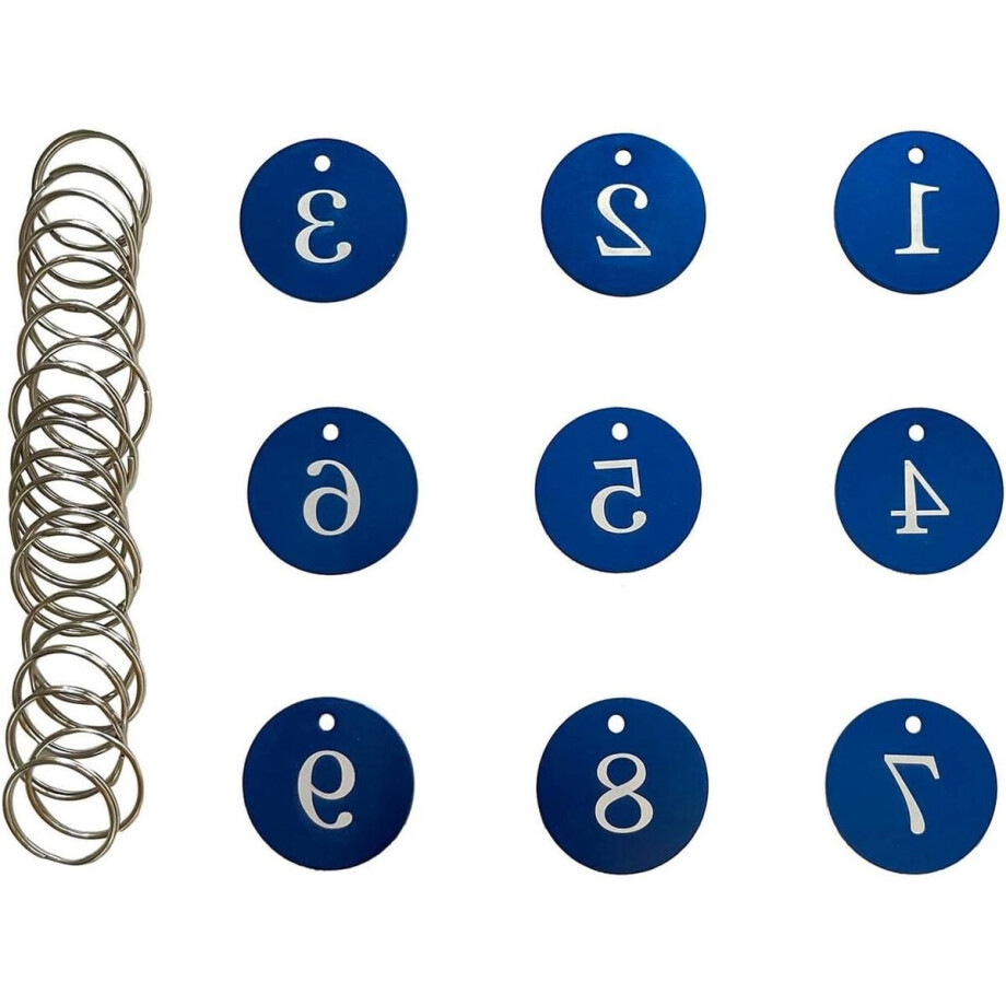 Thelau - Aluminium Nummertags 35MM Ronde ID Tags met Sleutelhanger voor Restaurant Hotel Slaapzaal Sleutels Huis Lockers (Blauw, 1-100) - Sleutelkast Thelau - Aluminium Nummertags 35MM Ronde ID Tags met Sleutelhanger voor Restaurant Hotel Slaapzaal Sleutels Huis Lockers (Blauw, 1-100) - Sleutelkast afbeelding 1
