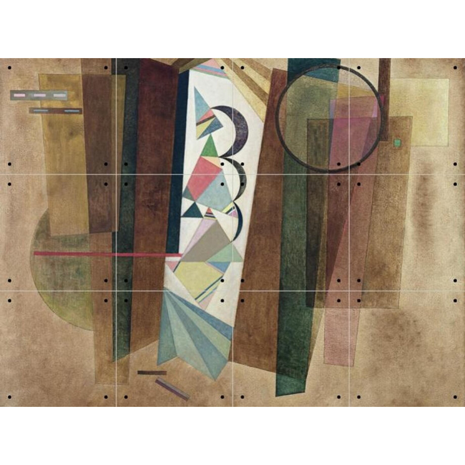 IXXI Development in Brown, Kandinsky & Bridgeman Images - 80 x 60 cm - Gratis ophangtool - Grote wanddecoratie en posters - Abstract, Geometrische afbeelding 1