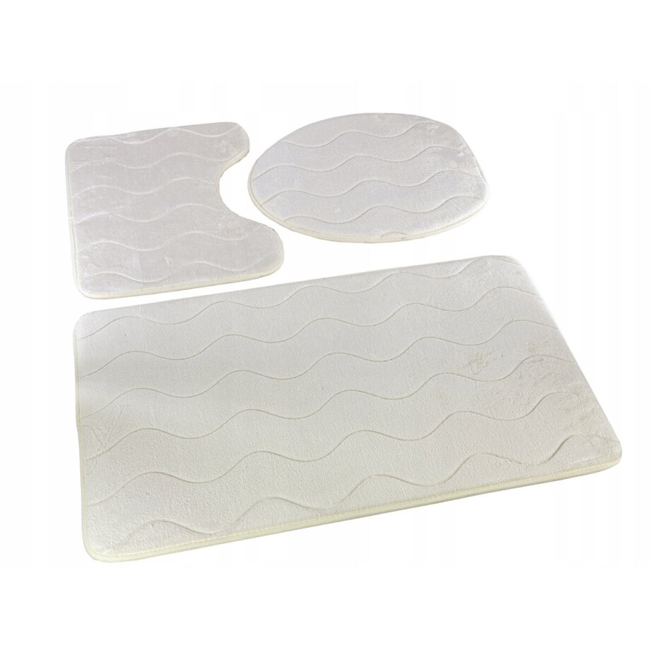 Badkamermat Sumba Ecru Antislip Set 3 Delig afbeelding 1