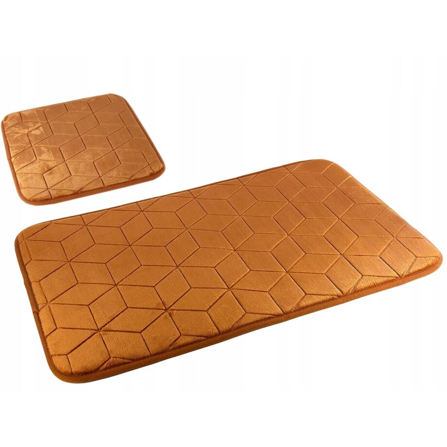 Sumba Badmattenset Lichtbruin Antislip 2 stuks Sumba Badmattenset Lichtbruin Antislip 2 stuks afbeelding 1
