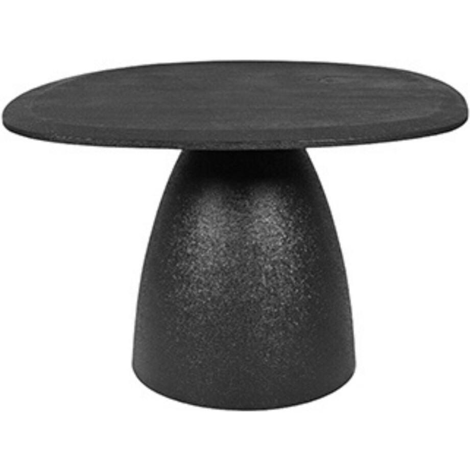 by Mooss - Tafel - Bijzettafel - Salontafel - Black on Black - Naturel - Metaal - Hout - 60x58 cm - Organisch afbeelding 1