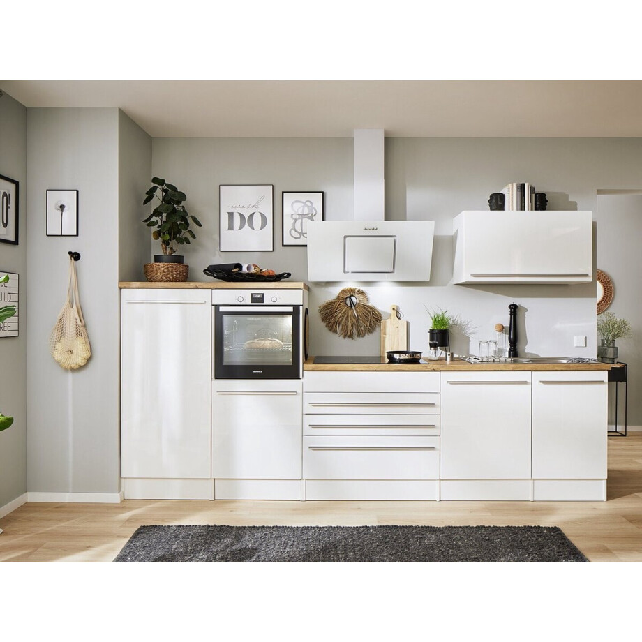 complete keuken met apparatuur Gabriel-Goedkope keuken 320 cm-Wit/Wit - soft close - keramische kookplaat - vaatwasser - afzuigkap - oven - spoelbak complete keuken met apparatuur Gabriel-Goedkope keuken 320 cm-Wit/Wit - soft close - keramische kookplaat - vaatwasser - afzuigkap - oven - spoelbak afbeelding 1
