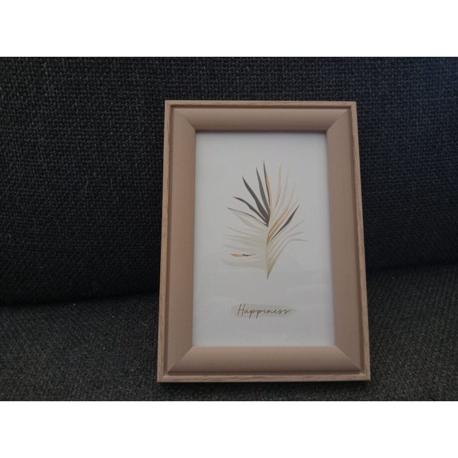 Fotolijst - 10x15cm | Houten Frame met Pastel Rand - Bruin | Fotolijstje met standaard - Staande Fotolijst afbeelding 1