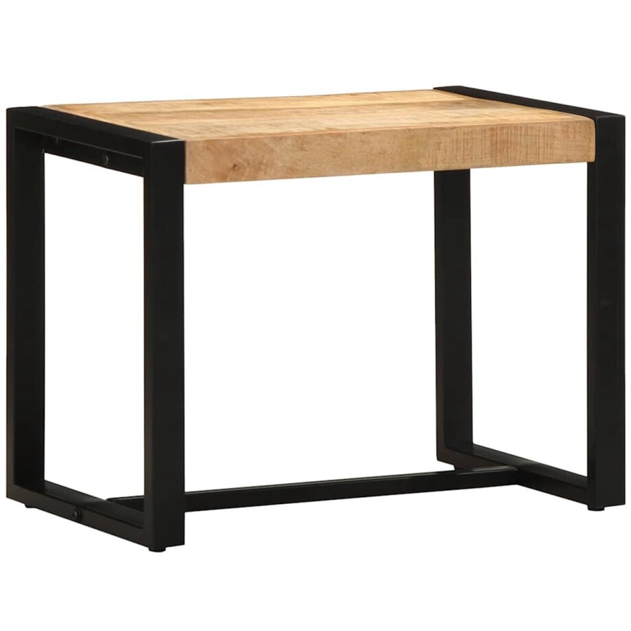 vidaXL - Bank - 60x35x45 - cm - massief - ruw - hout - mango afbeelding 1