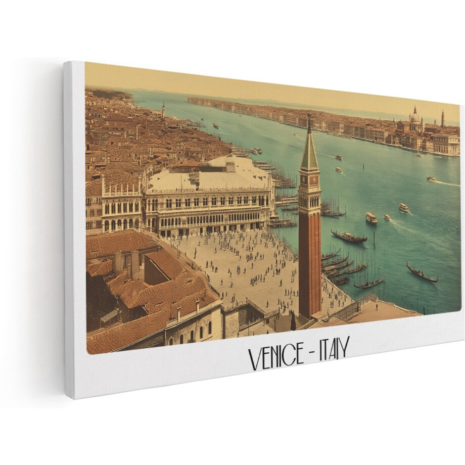 Artaza Canvas Schilderij San Marcoplein - 160x80 cm - Groot - Wanddecoratie Venetië Italië - Muurdecoratie Canal Grande - Retro Schilderij Skyline Artaza Canvas Schilderij San Marcoplein - 160x80 cm - Groot - Wanddecoratie Venetië Italië - Muurdecoratie Canal Grande - Retro Schilderij Skyline afbeelding 1