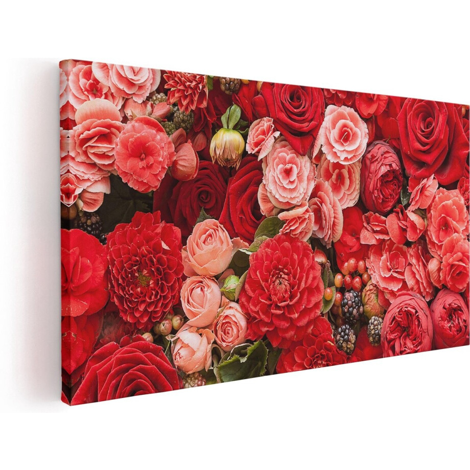 Artaza Canvas Schilderij Rode En Roze Bloemen Met Fruit - Abstract - 100x50 - Groot - Foto Op Canvas - Canvas Print Artaza Canvas Schilderij Rode En Roze Bloemen Met Fruit - Abstract - 100x50 - Groot - Foto Op Canvas - Canvas Print afbeelding 1