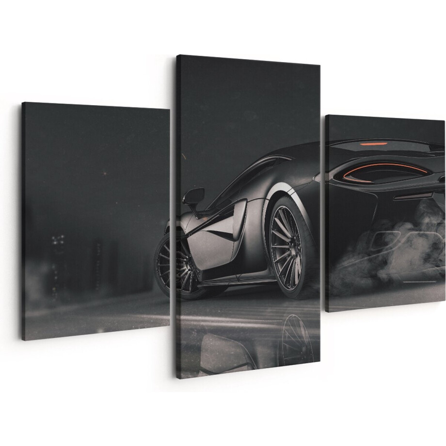 Artaza Canvas Schilderij Drieluik Zwarte Sportwagen Auto Nabij Een Stad - 150x120 - Groot - Foto Op Canvas - Canvas Print Artaza Canvas Schilderij Drieluik Zwarte Sportwagen Auto Nabij Een Stad - 150x120 - Groot - Foto Op Canvas - Canvas Print afbeelding 1