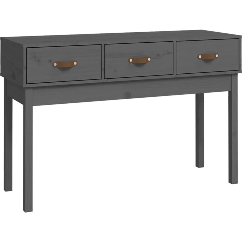vidaXL - Wandtafel - 114x40x75 - cm - massief - grenenhout - grijs afbeelding 1